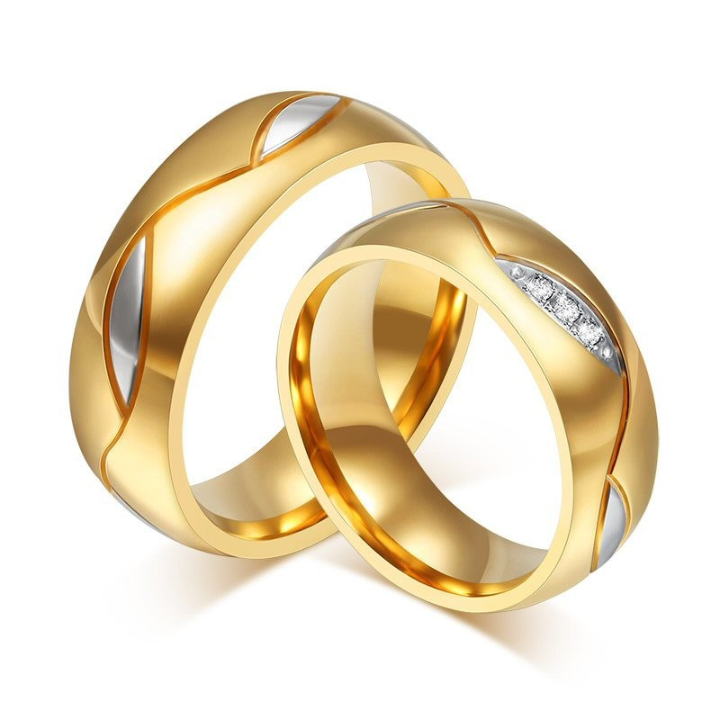 Alliance Bague Doré à l'Or Fin Homme Femme bobijoo