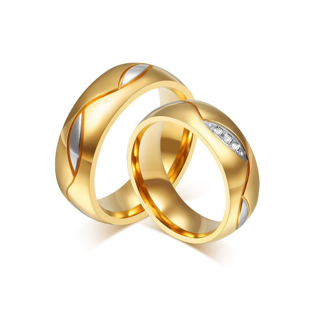 Alliance Bague Doré à l'Or Fin Homme Femme bobijoo