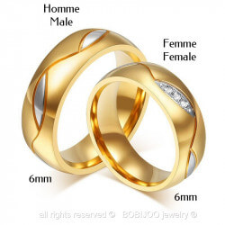 AL0004 BOBIJOO Jewelry Alleanza Anello, Oro Uomo Donna