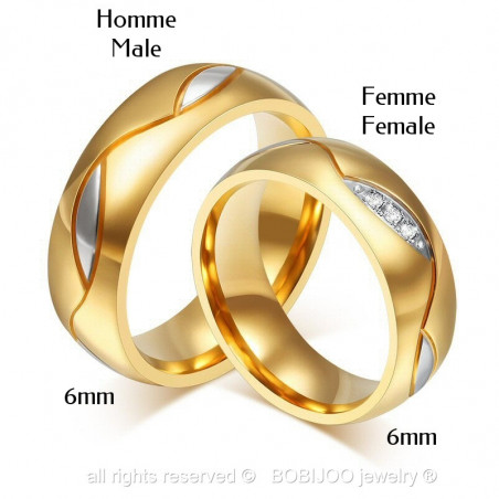 AL0004 BOBIJOO Jewelry Alliance Ring, Gold Man Woman
