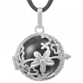 Collier Pendentif Bola Cage Musical Fleur Argenté bobijoo