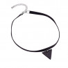PEF0017 BOBIJOO Jewelry Ras Neck Triangle Black Marble Leather