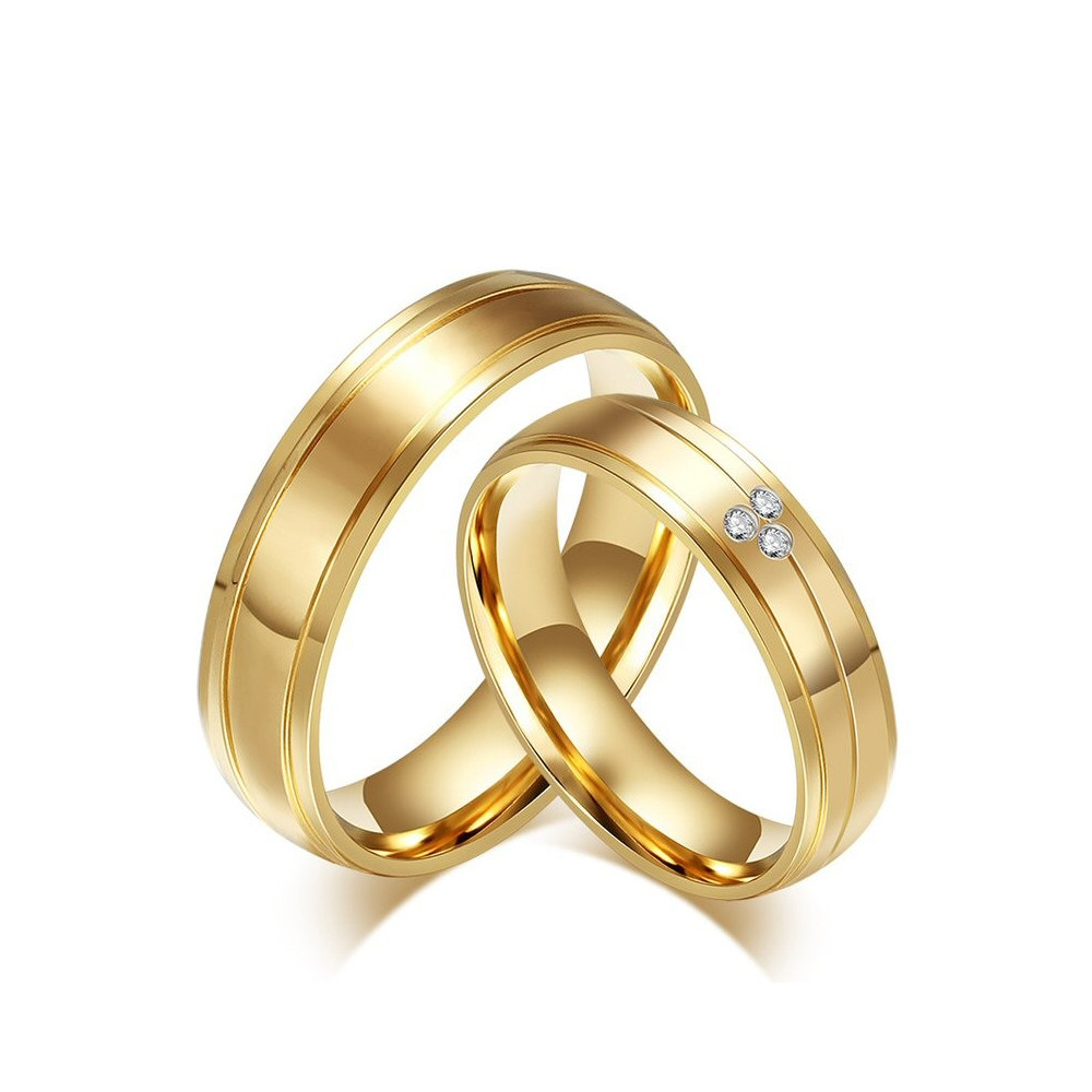 AL0006 BOBIJOO Jewelry Alliance Couple Ring Ring Gold-plated finish