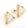 Boucles d'Oreilles Triangle Marbre Blanc Gris bobijoo