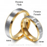 AL0009 BOBIJOO Jewelry Alliance Ring Ring, Gold Silver Couple