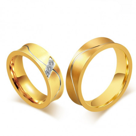 AL0011 BOBIJOO Jewelry Alliance Ring Ring Gold-plated finish, Curved Man Woman