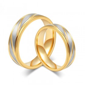 AL0012 BOBIJOO Jewelry Alliance-Ring, Ring, Vergoldet, Gold, Stahl Gebürstet Drehmoment
