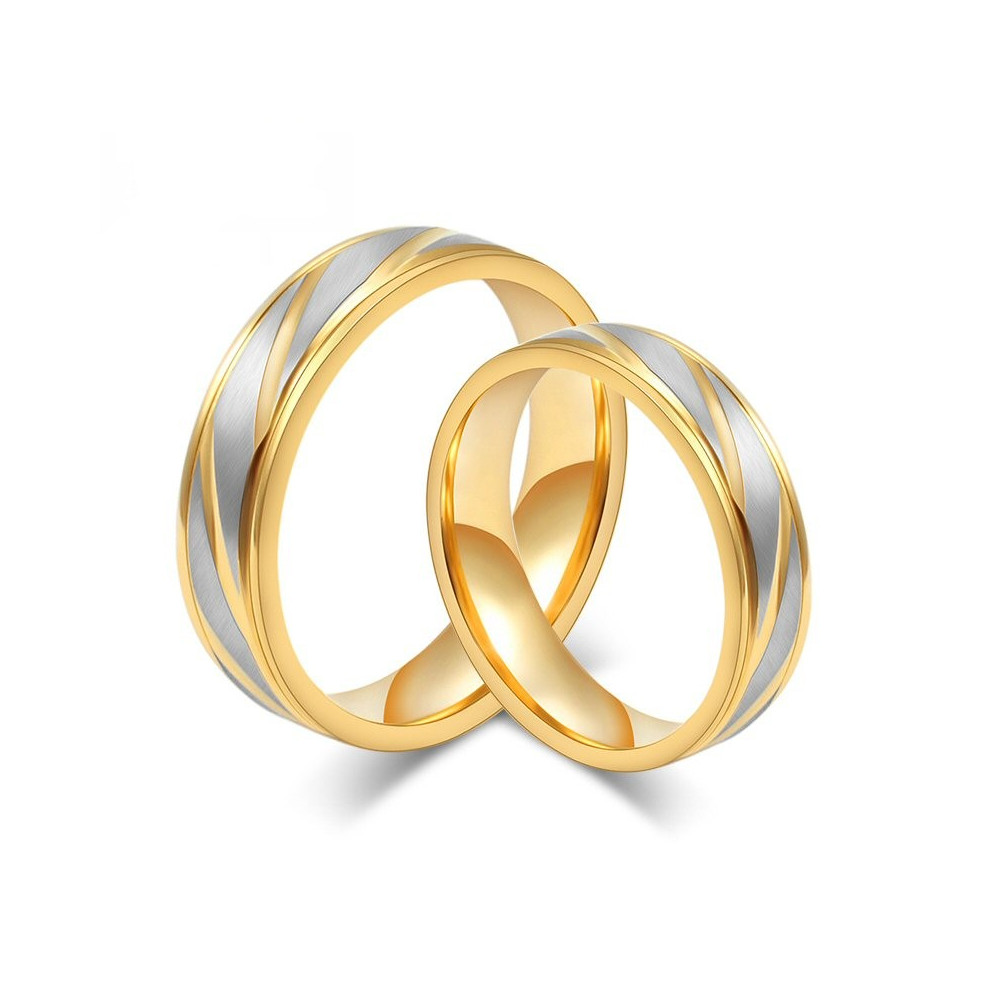 AL0012 BOBIJOO Jewelry Alliance Ring Ring Gold-plated finish Brushed stainless Steel Couple