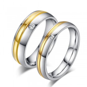 AL0014 BOBIJOO Jewelry Allianz Edelstahl Vergoldet Gold Zirkonia