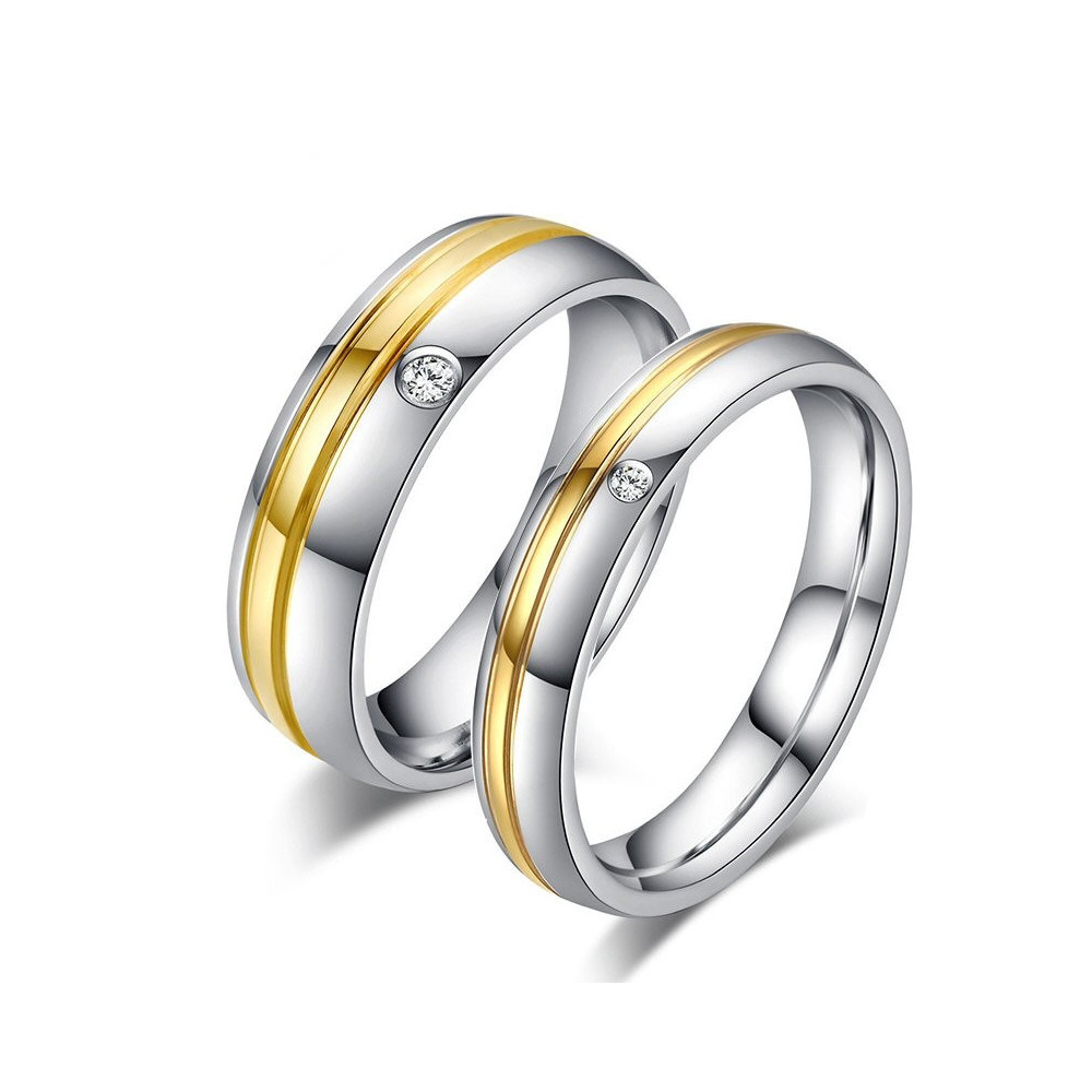 AL0014 BOBIJOO Jewelry Alliance Stainless Steel, Gold Zircon