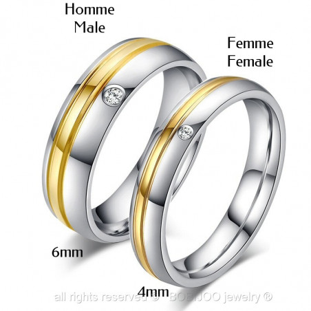 AL0014 BOBIJOO Jewelry Alliance Stainless Steel, Gold Zircon