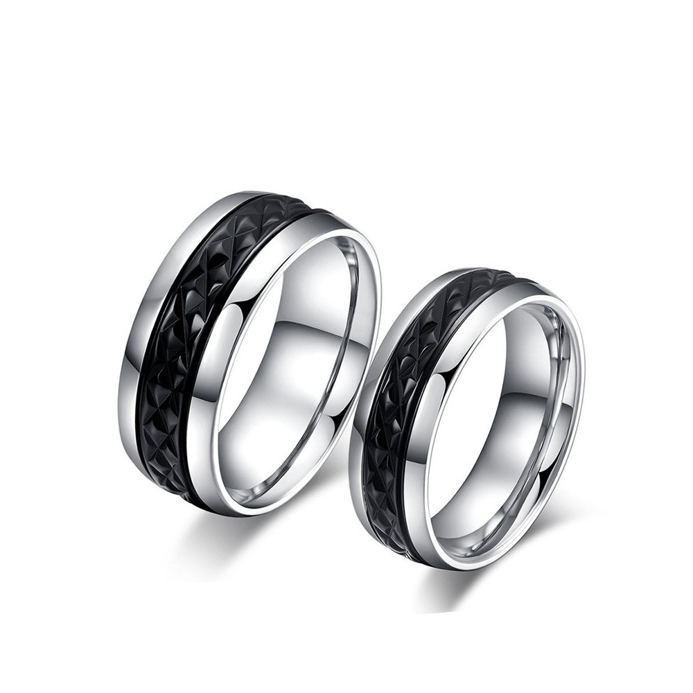 AL0015 BOBIJOO Jewelry Alleanza Originale In Acciaio Inox Decor Nero Titanio