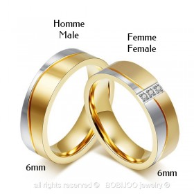 AL0016 BOBIJOO Jewelry Alliance-Ring, Vergoldet, Gold, Edelstahl