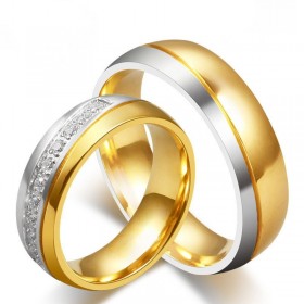 AL0018 BOBIJOO Jewelry Alliance-Ring, Ring, Vergoldet, feines Gold-Silber Strass