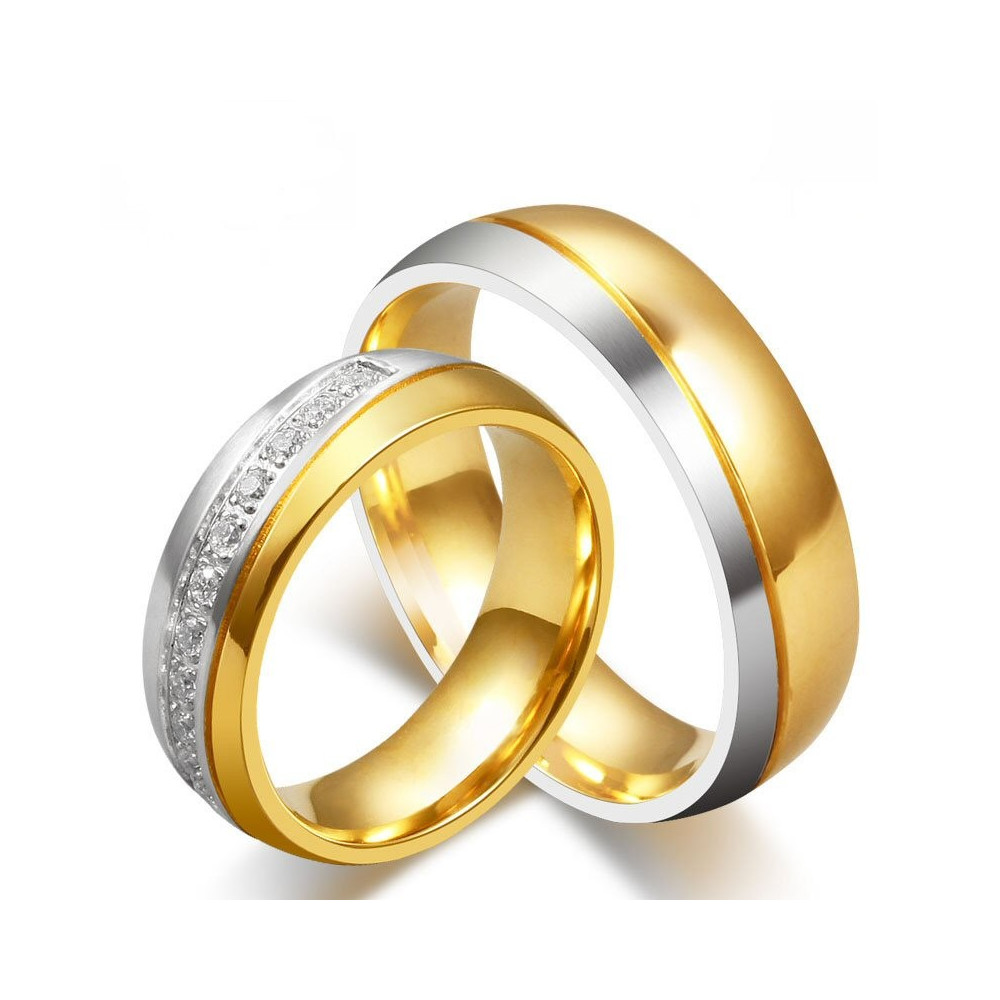 AL0018 BOBIJOO Jewelry Alliance Ring Ring Gold Silver Rhinestone