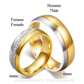 AL0018 BOBIJOO Jewelry Alliance Ring Ring Gold Silver Rhinestone