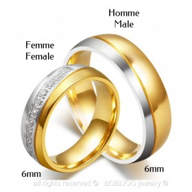 AL0018 BOBIJOO Jewelry Alliance-Ring, Ring, Vergoldet, feines Gold-Silber Strass