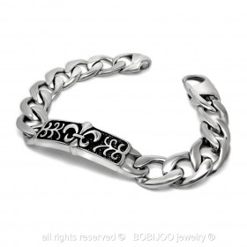 GO0005 BOBIJOO Jewelry Curb chain Bracelet Fleur-de-Lys