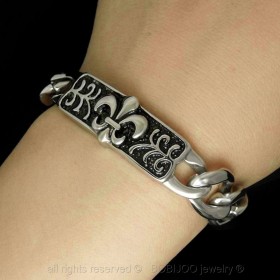 GO0005 BOBIJOO Jewelry Curb chain Bracelet Fleur-de-Lys