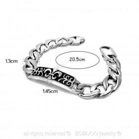 GO0005 BOBIJOO Jewelry Curb chain Bracelet Fleur-de-Lys