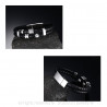 BR0108 BOBIJOO Jewelry Bracelet Real Leather Black Stainless Steel