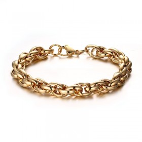 BR0111 BOBIJOO Jewelry Armband Gemischten Maschen Verflochten Stahl Vergoldet
