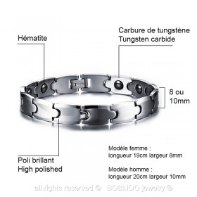 BR0117 BOBIJOO Jewelry Bracelet Tungsten Magnetic Hematite Bio Energy