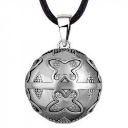 Collier Pendentif Bola Musical Grossesse Papillon Argenté bobijoo