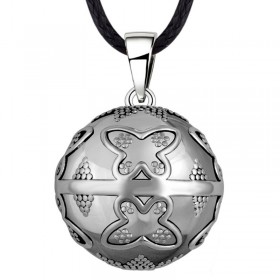 GR0019 BOBIJOO Jewelry Collana Ciondolo Bola Musicale Gravidanza Farfalla Argento