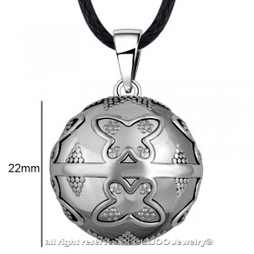 GR0019 BOBIJOO Jewelry Necklace Pendant Bola Musical Pregnancy Butterfly Silver