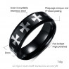 Bague Noire Alliance Anneau Homme Croix des templiers bobijoo