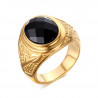 BA0113 BOBIJOO Jewelry Anillo anillo de Ágata Negro, Oro Decoración de la Rama