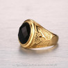 BA0113 BOBIJOO Jewelry Anillo anillo de Ágata Negro, Oro Decoración de la Rama