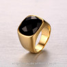 BA0115 BOBIJOO Jewelry Anillo anillo de Ágata, Rectangular, Negro, de Oro