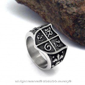 BA0118 BOBIJOO Jewelry Signet ring Ring, Joan of Arc Royalism Lys Templar
