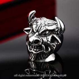 BA0121 BOBIJOO Jewelry Signet Gypsy Showman Camargue Bull Steel