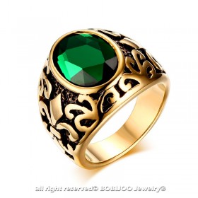 BA0123 BOBIJOO Jewelry Anello con sigillo Dorato finitura Oro Fleur-de-Lys di Scelta