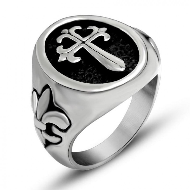 BA0125 BOBIJOO Jewelry Spada Del Cavaliere Fleur De Lys D'Acciaio, Argento