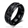 AL0048 BOBIJOO Jewelry Alliance-Ring, Schwarz Doppel Strass Edelstahl