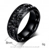 AL0048 BOBIJOO Jewelry Alliance Ring Black Double Rhinestone Stainless Steel