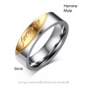 AL0049 BOBIJOO Jewelry Alliance Engraved Rhinestone Steel Silver Golden Forever Love