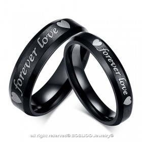 AL0050 BOBIJOO Jewelry Alliance Forever Love Black Silver Heart