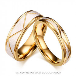 AL0051 BOBIJOO Jewelry Allianz Vergoldet Gold Fein Gebürstet-Silber Trend