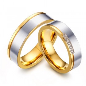 AL0052 BOBIJOO Jewelry Alliance-Ring, Vergoldet, feines Gold-Silber Strass