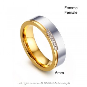 AL0052 BOBIJOO Jewelry Alliance Ring, Gold Silver Rhinestones