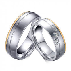 AL0054 BOBIJOO Jewelry Alliance Discreet Steel Gilded Gold End Silver Rhinestones