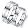 AL0055 BOBIJOO Jewelry Anello Di Alleanza Argento Placcato Amore Per Sempre In Acciaio Inox