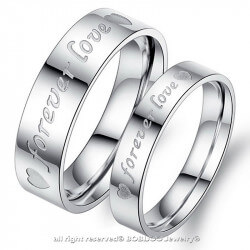 AL0055 BOBIJOO Jewelry Ring Alliance Silber-Forever Love Edelstahl