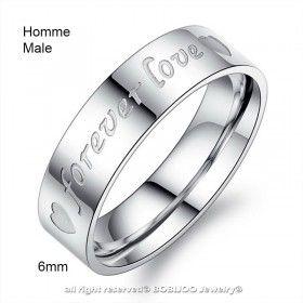 AL0055 BOBIJOO Jewelry Anello Di Alleanza Argento Placcato Amore Per Sempre In Acciaio Inox