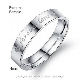 Bague Alliance Argenté Forever Love Acier Inox bobijoo